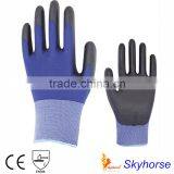 18g Blue Nylon PU Coated Gloves