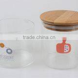 Glass Storage Jars & Bottle Glass Sweet Storage Jars Glass Round Shape Container Wiith Bamboo Lid Different Size thumbnail-1