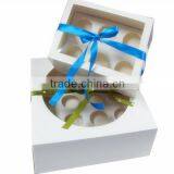 Plain /white Custom Cupcake Box With Holder