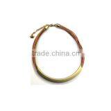 2014 Fashion Brass Tube Necklace in Matt Gold thumbnail-1