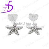 Wholesale Pentagram Shaped Zircon Stone Earrings Genuine CZ Stone Earrings thumbnail-1