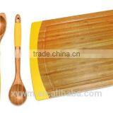 Bamboo Cutting Board and 5 Piece Kitchen Tools With Silicone Handles thumbnail-6