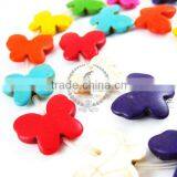 1 String 15inch 18x22mm Vintage Mix Color Dyed Turquoise Butterfly Unique Beads 3010017 thumbnail-2