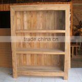 Indonesia Furniture-Reclaimed Teak Open Bookcase Cabinet