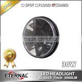 7in Round Off-road Truck SUV Cars 4x4 Vehicles High Power 30W Dual Sealed Beam LED Headlight thumbnail-2