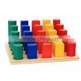 Ealy Education Montessori Wood Baby Toy Geometry Cylinder Ladder Block Puzzle thumbnail-2