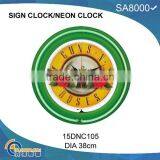 Double Neon Light Wall Clock thumbnail-2