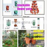 Stackable Plastic Flower Pots Plastic Pottery Corner Planter Vertical Garden Modules thumbnail-2
