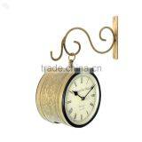 Beautifully Embossed Brass Antique Wall Hanging Clock, Drum Clock, Train Station Wall Hanging Clock, thumbnail-1
