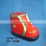 Pottery Painting Shoes Design Saving Bank thumbnail-1