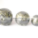 Decorative spheres of Metal in gold fnish