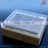 JYTH-007Factory wholesale clear acrylic tea gift box,customized glass size tea box
