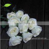 GNW FLS09 Artificial Flowers Wholesale White Color Real Touch Silk Flower Rose Party Decoration thumbnail-1