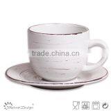8OZ Stoneware Cup and Saucer/ceramic Coffee Cup and Saucer thumbnail-1