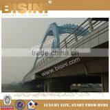 Double-Half-moon-shaped Steel Bridge, Prefab Steel Structure Landscape Bridge, Blue Bridge With Iron Guardrail(BF08-Y10037)