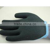 NMSAFETY Anti Water Seamless Breathable Fiber Knitted Liner Palm Double Sandy Foam Dipped Latex Work Glove thumbnail-3