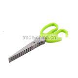 Multi-functional Stainless Steel Kitchen Knives 5 Layers Scissors Sushi Shredded Scallion Cut Herb Spices Scissors Cooking Tools thumbnail-4