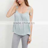 New Fashion Women Casual Tops Mint Green Tie Strap Tank Tops HSB9306 thumbnail-1