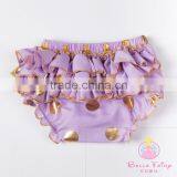 Hot Sale Gold Polka Dot Baby Bloomer Baby Ruffle Bloomers Kids Shorts