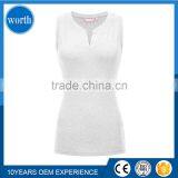 White Shirt Women Cut Off Style Singlet thumbnail-1