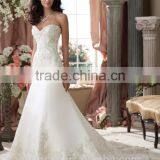 White Strapless Lace Satin Mermaid Wedding Dress thumbnail-1