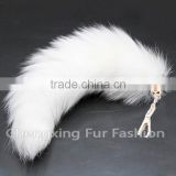 CX-R-18 High Quality Bag Decoration Real Cute Fox Fur Tail Key Chain