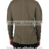 Soft Comfort Stretch Men's Standard Long Sleeve Drip Shoulder Solid Color Crew Neckline Tees thumbnail-3