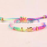 Diy White Cord Woven Steel Charm Adjusted Bracelet Handmade String Steel Charm Bracelets for Friendship Bracelet 2016 thumbnail-3