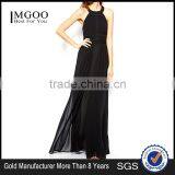 MGOO 2015 Hot Selling New Design OEM Halther Maxi Dress Two Layers Chiffon Long Dress Fashion Women Evening Dress thumbnail-2