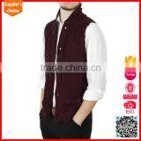 New Design Sleeveless Button Sweater Vest Open Front Sweater Cardigan Vest thumbnail-3