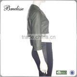 2014-2015 Stylish Women's Half pu Jacket Fake Fur pu Jacket for Lady thumbnail-2