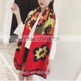 2016 Luxury Brand Cashmere Scarf For Women Sunflower Pattern Pashmina Cashmere Shawls Winter Women Blanket Scarf thumbnail-4