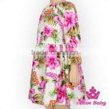 New Arrive Children Clothing Printed Flower Long Sleeve Soft Toddler Girl Cotton Dress Ruffle Playsuit Baby Frock Designs thumbnail-4