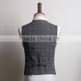 2017 Fashion Latest Design China Factory Boy Formal Customised Plaid Waistcoat thumbnail-2