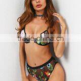 Runwaylover 5479 Hot Sale Embroider Floral Bra and Thongs Set thumbnail-3