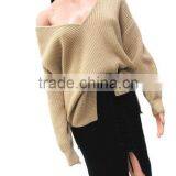 Runwaylover Ladies Deep V-Neck Sexy Knitted Pullover Sweaters thumbnail-3