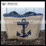 Eco-Friendly Nautical Anchor Market Burlap Tote Bag thumbnail-3
