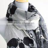 Skull and Leaf Scarf Large Skull Scarf With Leaves, Halloween Skull, Skulls, Halloween Skulls, Holiday thumbnail-4