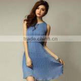 Wholesale Casual Chiffon Pleated Women Dresses