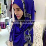 Muslim Burst Head Scarf Pearl Chiffon Tassel Long Towel Hui Female Scarf Hooded Quick Sell Through thumbnail-1