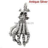 Charm Pendants Skeleton Hand Antique Silver Skull Halloween Ornaments 4.6cmx2.4cm thumbnail-1