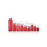 Red Tubular 10Ml Glass Vials  With Screw Caps For Personal Care