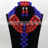 Plastic Ball Pearl Necklace Nigerian Wedding Earrings African Bangles Jewelry Sets