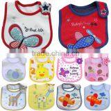 Cheap 200 Designs for Choice 100%cotton 3 Layers Waterproof Embroidered Baby Bibs thumbnail-6