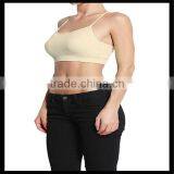 Seamless Cross Strap Back SPORTS BRA TANK TOP Stretch Bandeau Cami Beige Color thumbnail-3