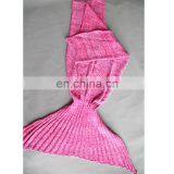 Fairy Tale Sea-maiden Tail Carpet Knitted Wool Blend Kids Leisure Nap Blanket thumbnail-2