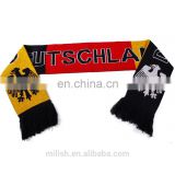 SC-0001 Acrylic soccer scarf, custom print knitted jacquard German Deutschland football fan scarf
