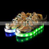 Wholesale Hot Sell Mirror-PU Leather Led Light up Kids Wings Shoes Children Led Shoes Sneakers With USB Rechargeable thumbnail-5