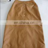 Ladies Genuine Sheep Leather Skirt With Button in Front thumbnail-1