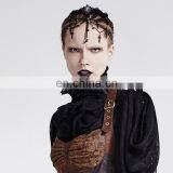 Gothic Laced and Chained Necklace With Cameo and Crosses thumbnail-5